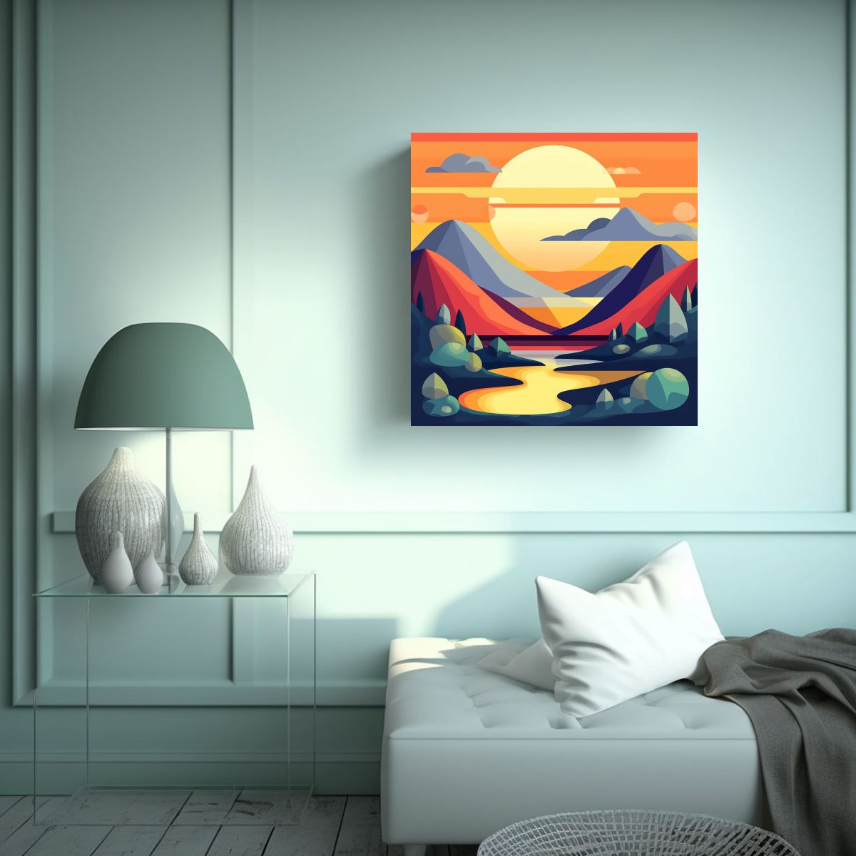 GENERICO - Pinturas Modernas En Lienzo De Temática Paisaje 60x60 Cm