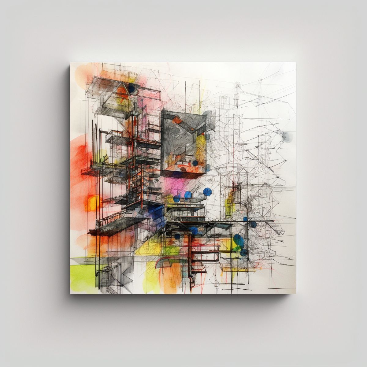 GENERICO - Pinturas Decorativas De Arquitectura Minimalista 70x70 Cm