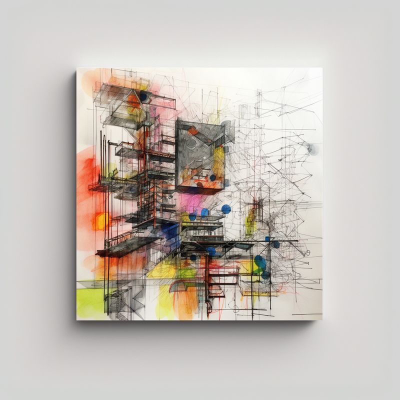 GENERICO - Pinturas Decorativas De Arquitectura Minimalista 70x70 Cm