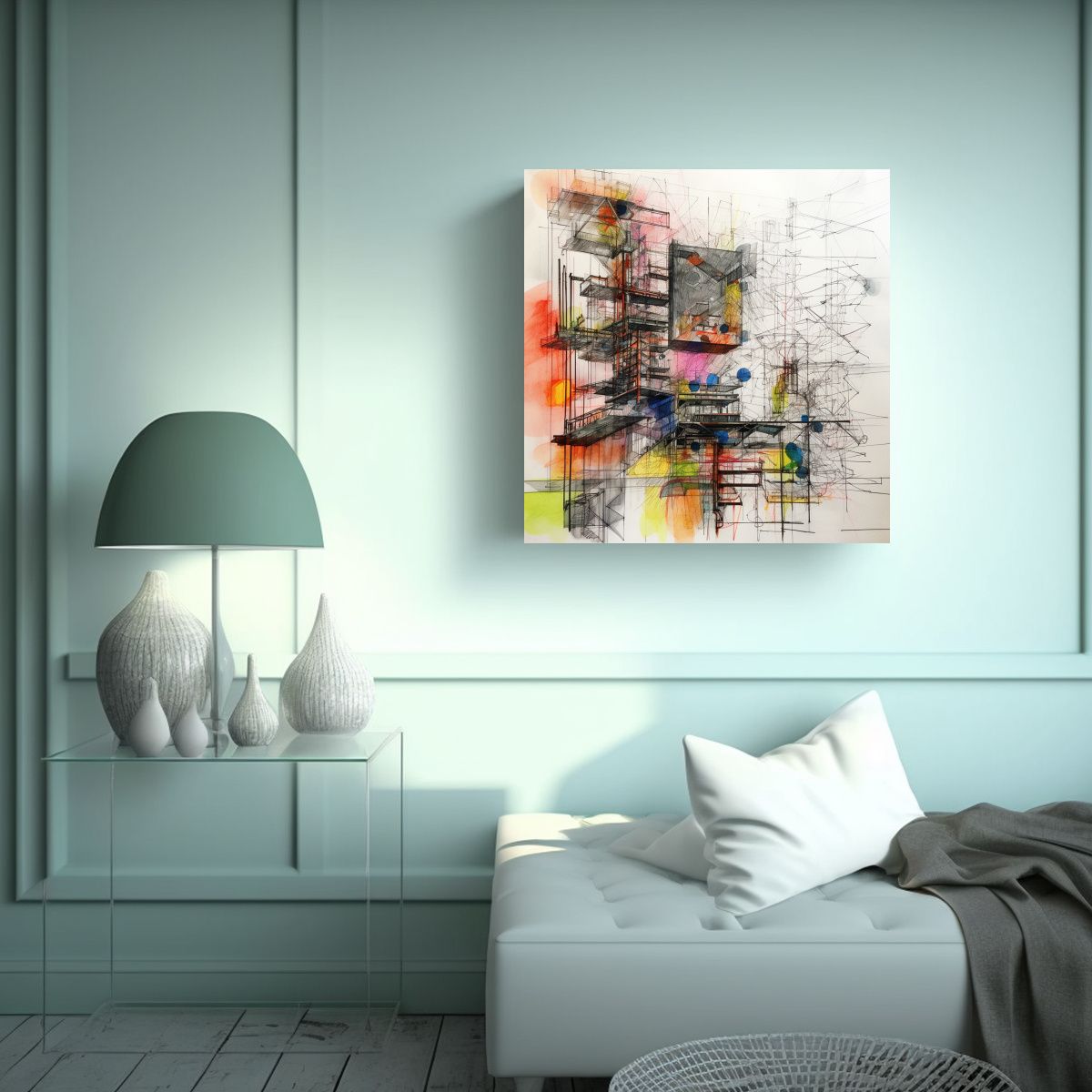 GENERICO - Pinturas Decorativas De Arquitectura Minimalista 70x70 Cm