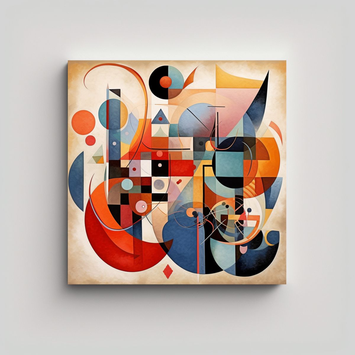 GENERICO - Arte De Pared Moderno Con Formas Abstractas Y 80x80 Cm