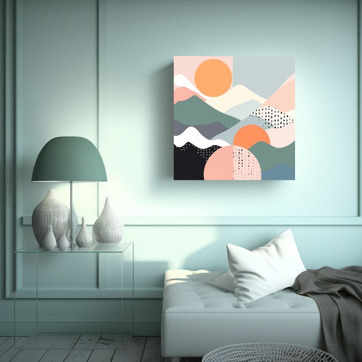 GENERICO - Pinturas De Decoración De Escenas Cuadradas De 90x90 Cm