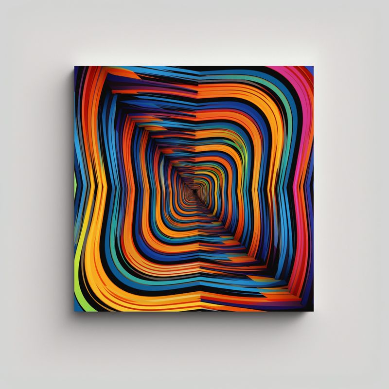 GENERICO - Cuadro Abstracto Luminoso Con Formas Geométricas 50x50 Cm