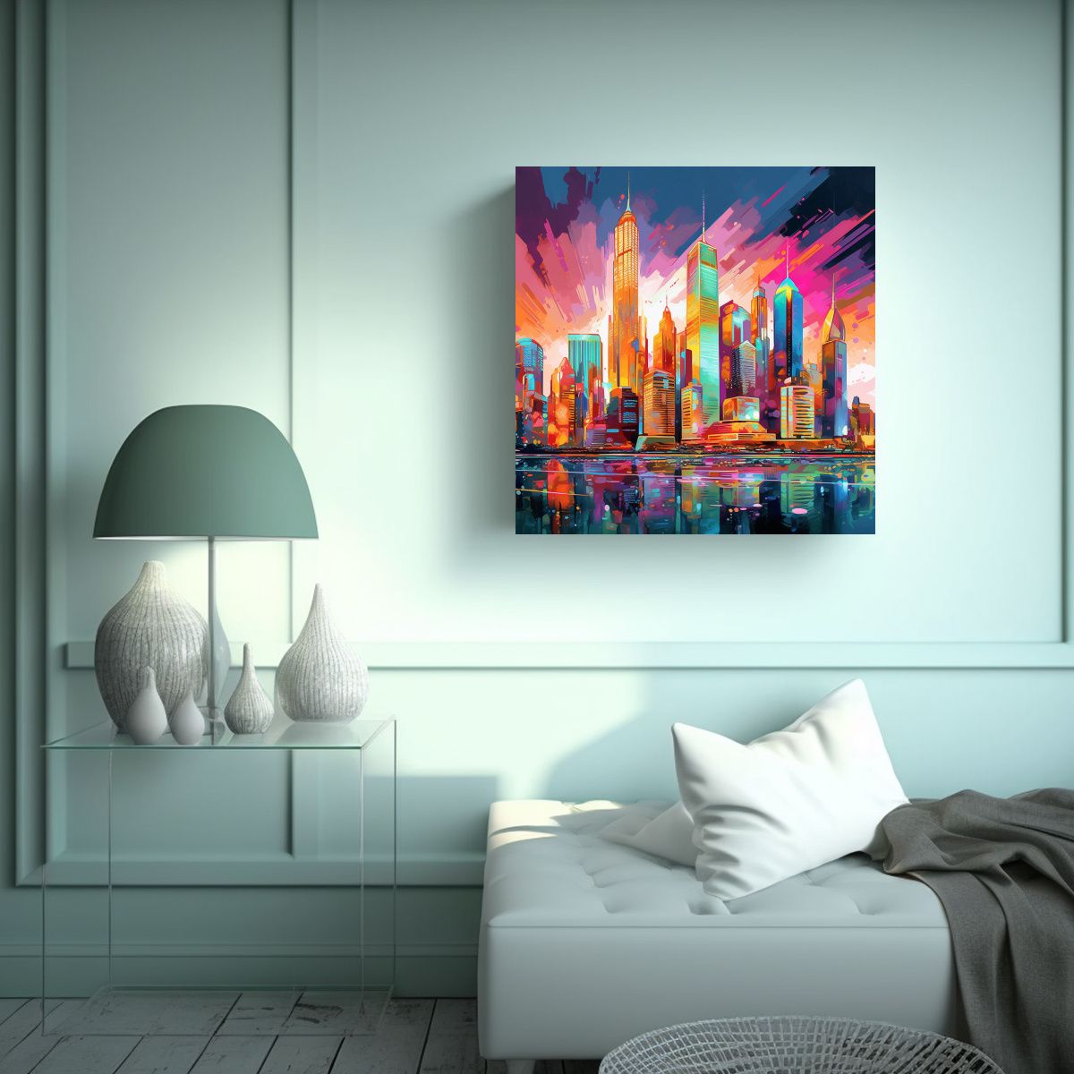 GENERICO - Pinturas Decorativas Con Forma Simétrica En 70x70 Cm