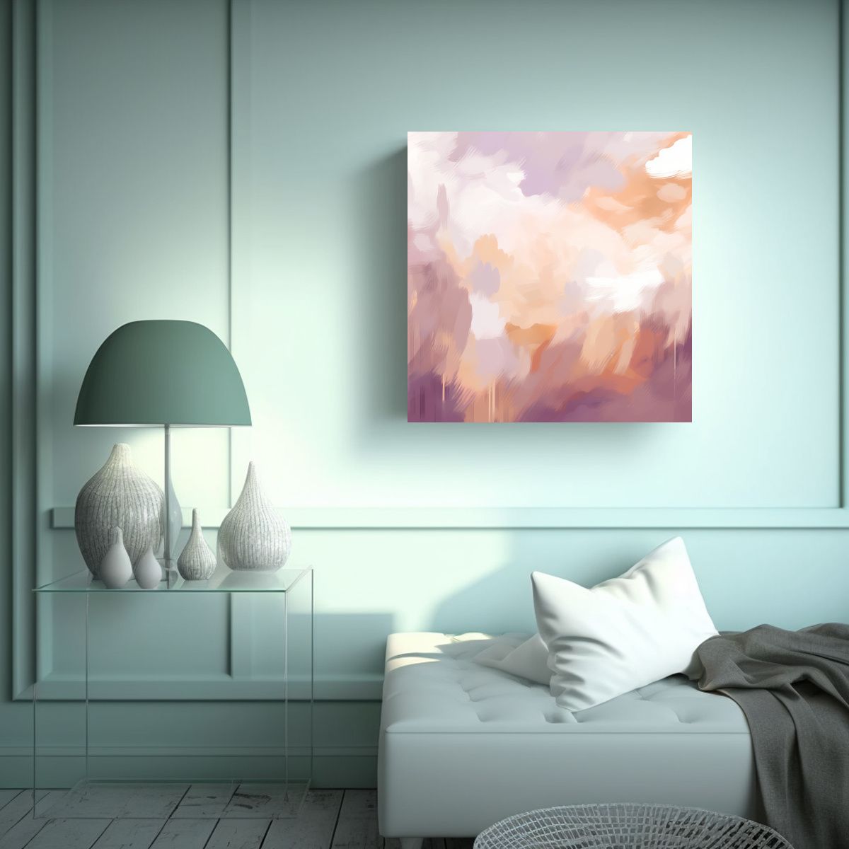 GENERICO - Cuadro Abstracto De Expresión En Grano De Color 80x80 Cm