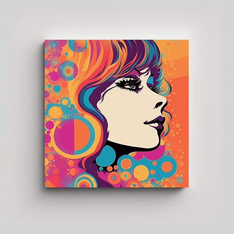 GENERICO - Cuadro Calido Elegante Estilo Retro En Lienzo 90x90 Cm