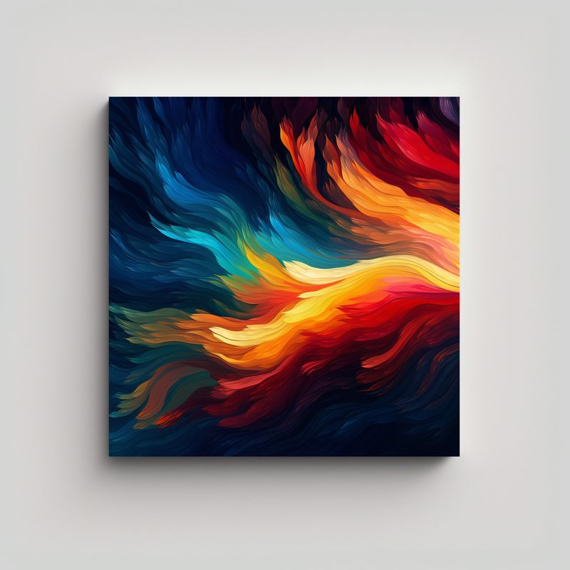 GENERICO - Pintura De Arte Cuadrada Abstracta Nocturna 90x90 Cm