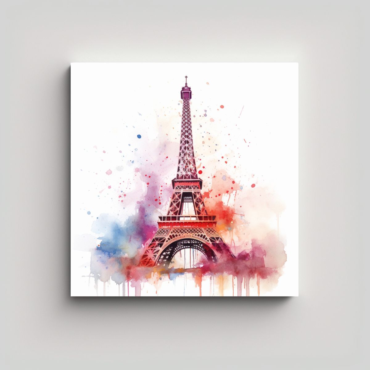 GENERICO - Pintura De La Torre Eiffel En Acuarela Con 50x50 Cm.