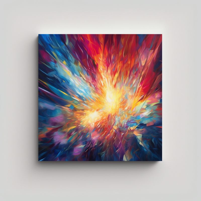 GENERICO - Cuadro Abstracto Alta Calidad Textura Brillante 90x90 Cm