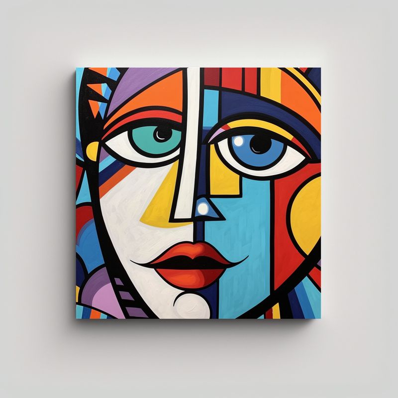 GENERICO - Pintura Decorativa Estilo Britto De Mujer Vintage 80x80 Cm