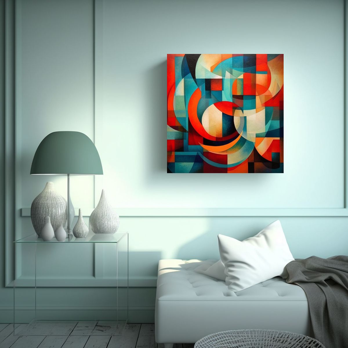 GENERICO - Pinturas Decorativas Vintage Con Colores 80x80 Cm