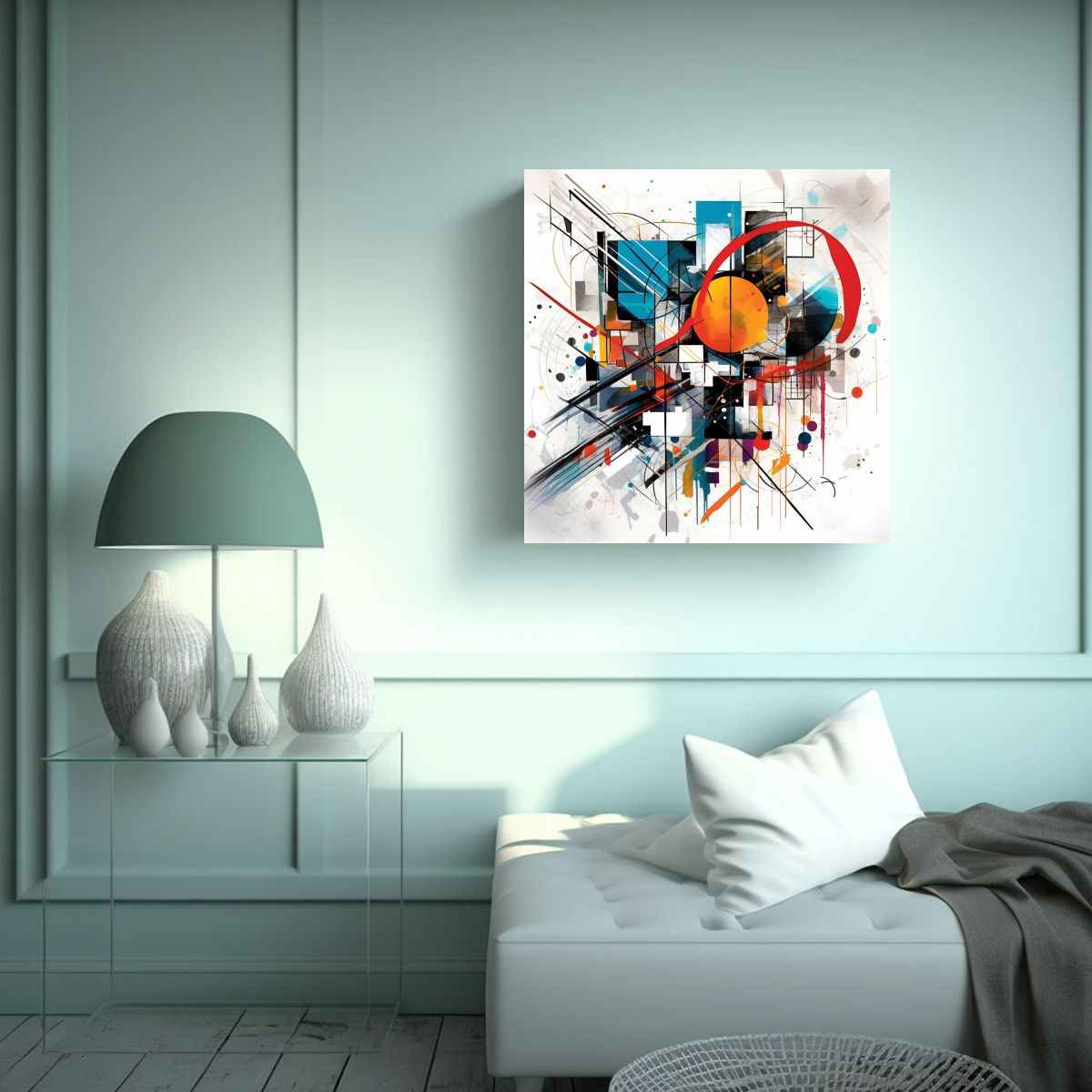 GENERICO - Pintura De Arte De Pared Surrealista Conceptual 90x90 Cm