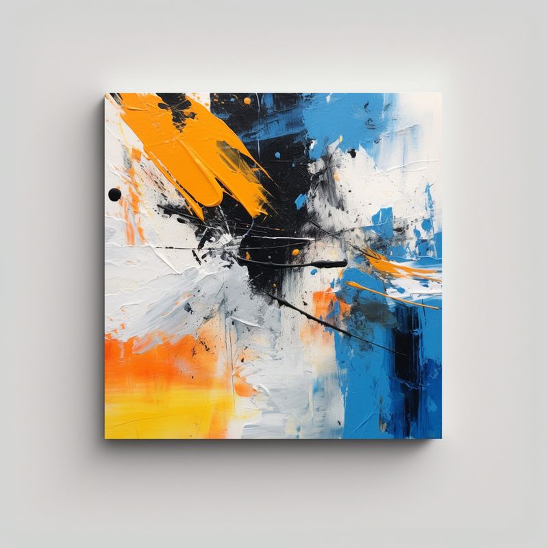 GENERICO - Pintura Al óleo Abstracta En Estilo Polo Blanco 60x60 Cm