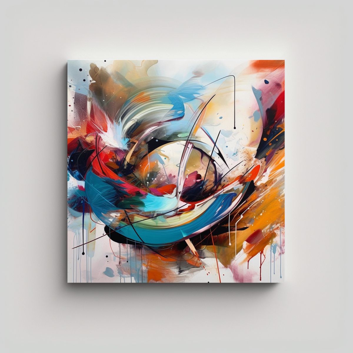 GENERICO - Lienzo De Tela Acuarela Espacial Con Un Giro 50x50 Cm