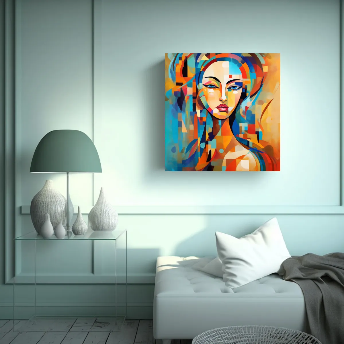 GENERICO - Pintura Decorativa De Mujer Abstracta Con 50x50 Cm