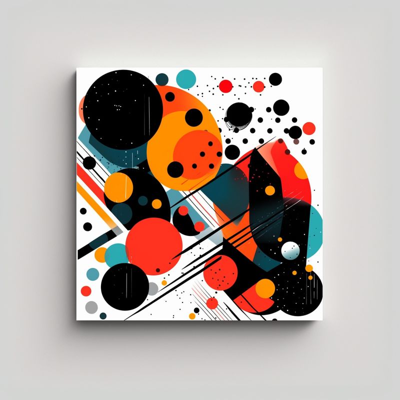 GENERICO - Lienzo De Tela Tema Mágico Abstracto Negro En 90x90 Cm