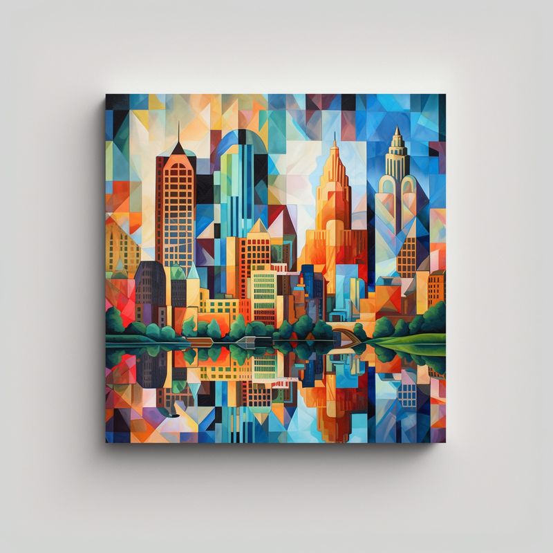 GENERICO - Cuadro Tema Duradero Del Skyline De Columbus Ohio 50x50 Cm