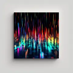 GENERICO - Cuadro Abstracto Con Luces Coloridas En Armonía 60x60 Cm