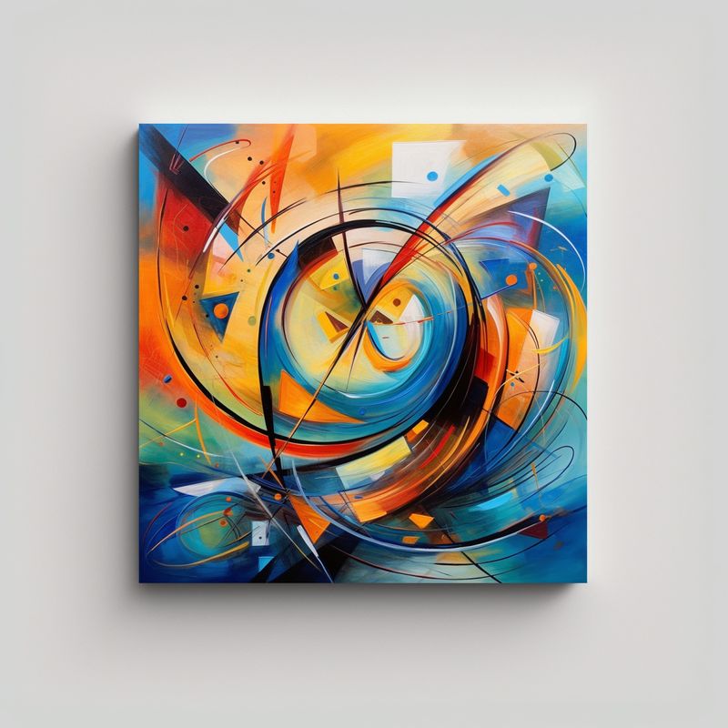 GENERICO - Pintura Acuarela Estilo Abstracto, Cuadro 90x90 Cm