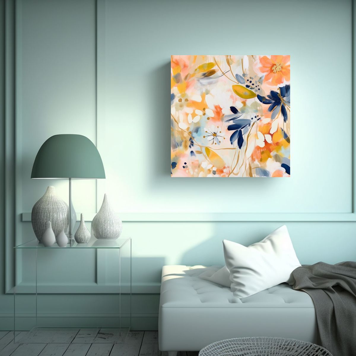 GENERICO - Pintura Abstracta Juvenil En Tela: Hermoso Cuadro 80x80 Cm