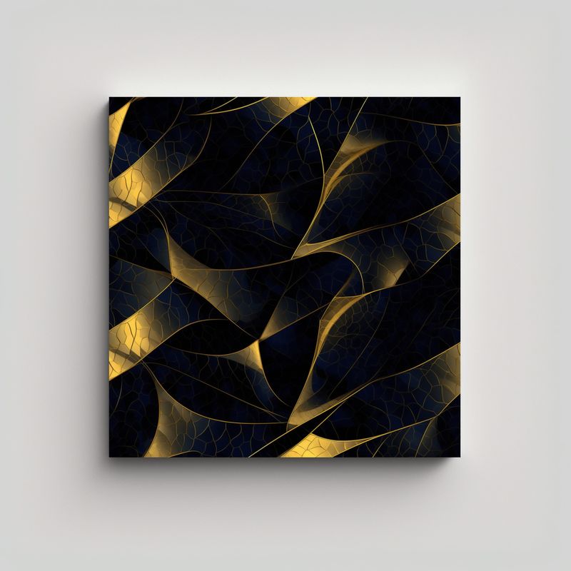 GENERICO - Pintura Abstracta Digital En Gradiente Negro Y 90x90 Cm