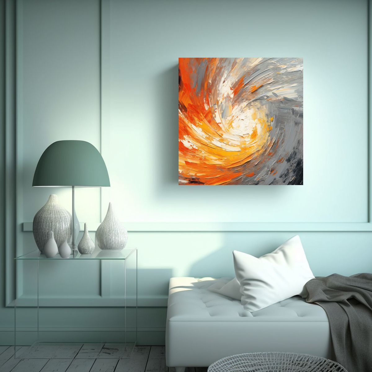 GENERICO - Cuadro De Cuadro De Canva Con Contraste, Fondo 80x80 Cm