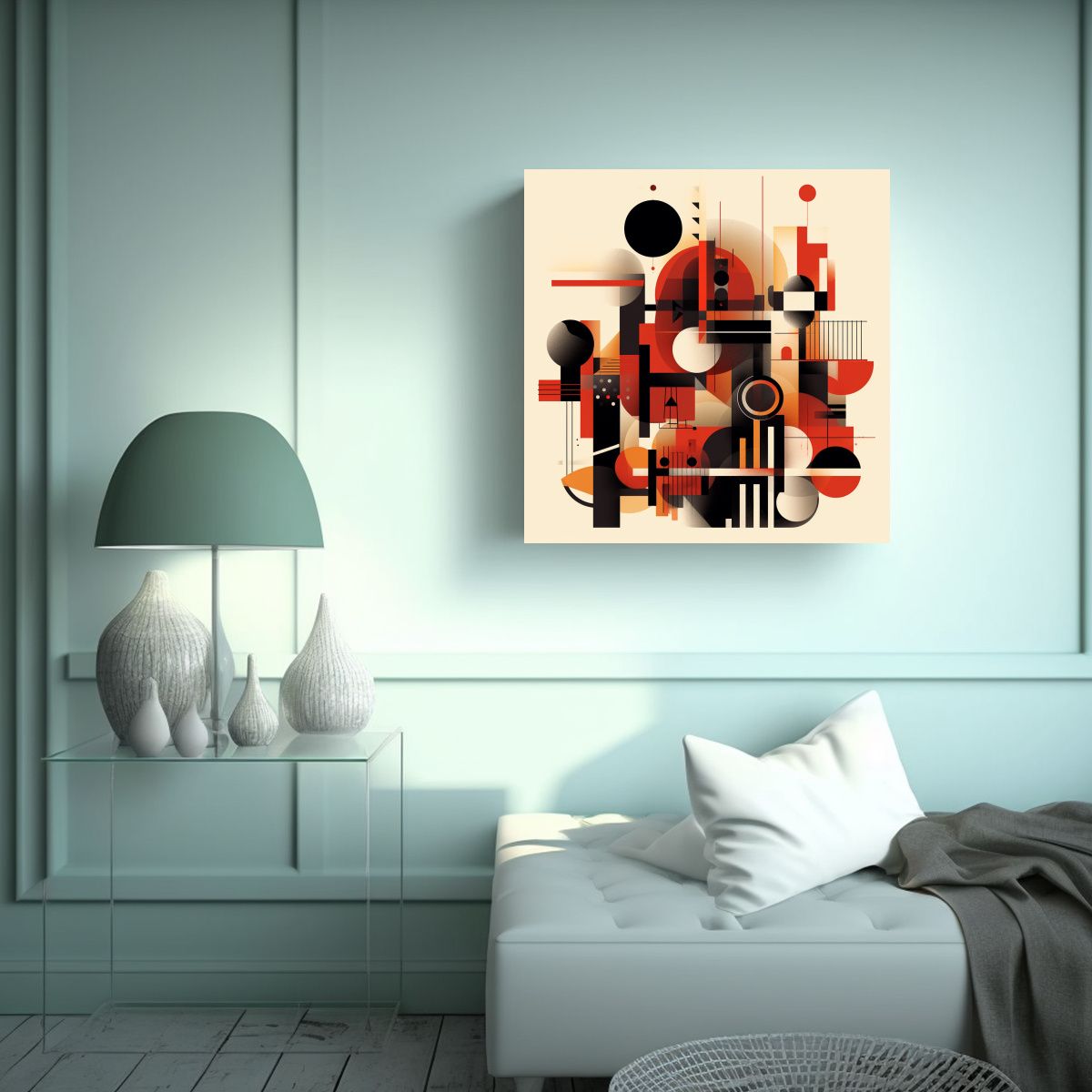 GENERICO - Cuadro Moderno Brillante En Bastidor Con 60x60 Cm.