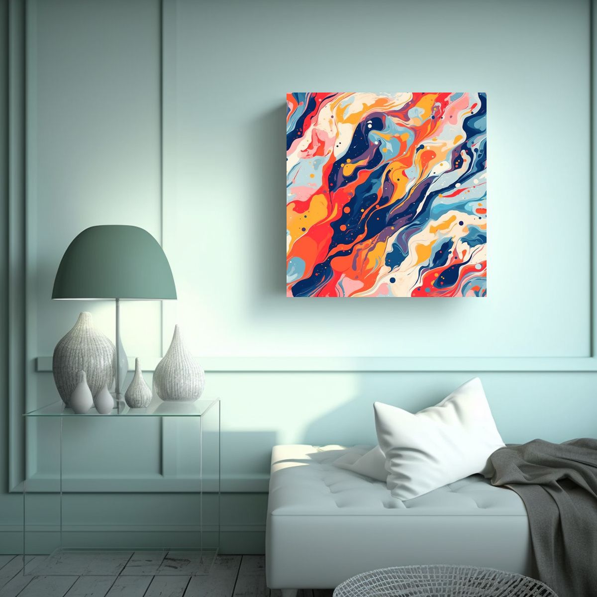 GENERICO - Lienzo De Tela Abstracto Para Decoración Patrón 80x80 Cm