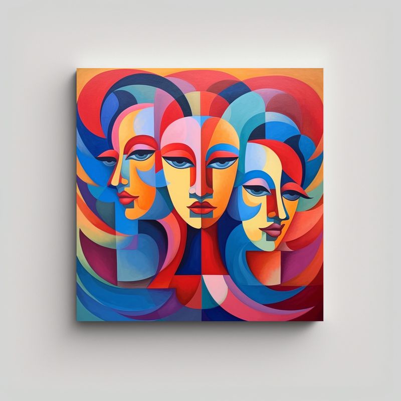 GENERICO - Pintura Tela Sublimada Estrellados Mujeres Y 80x80 Cm