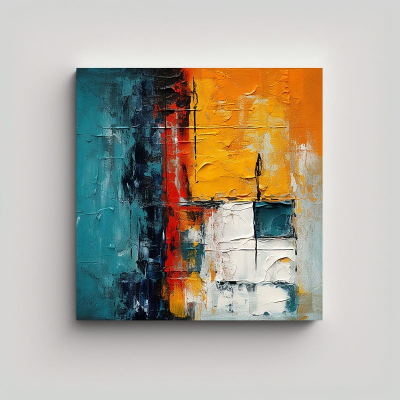 GENERICO - Cuadro Decorativo Minimalista Abstracto Con 60x60 Cm