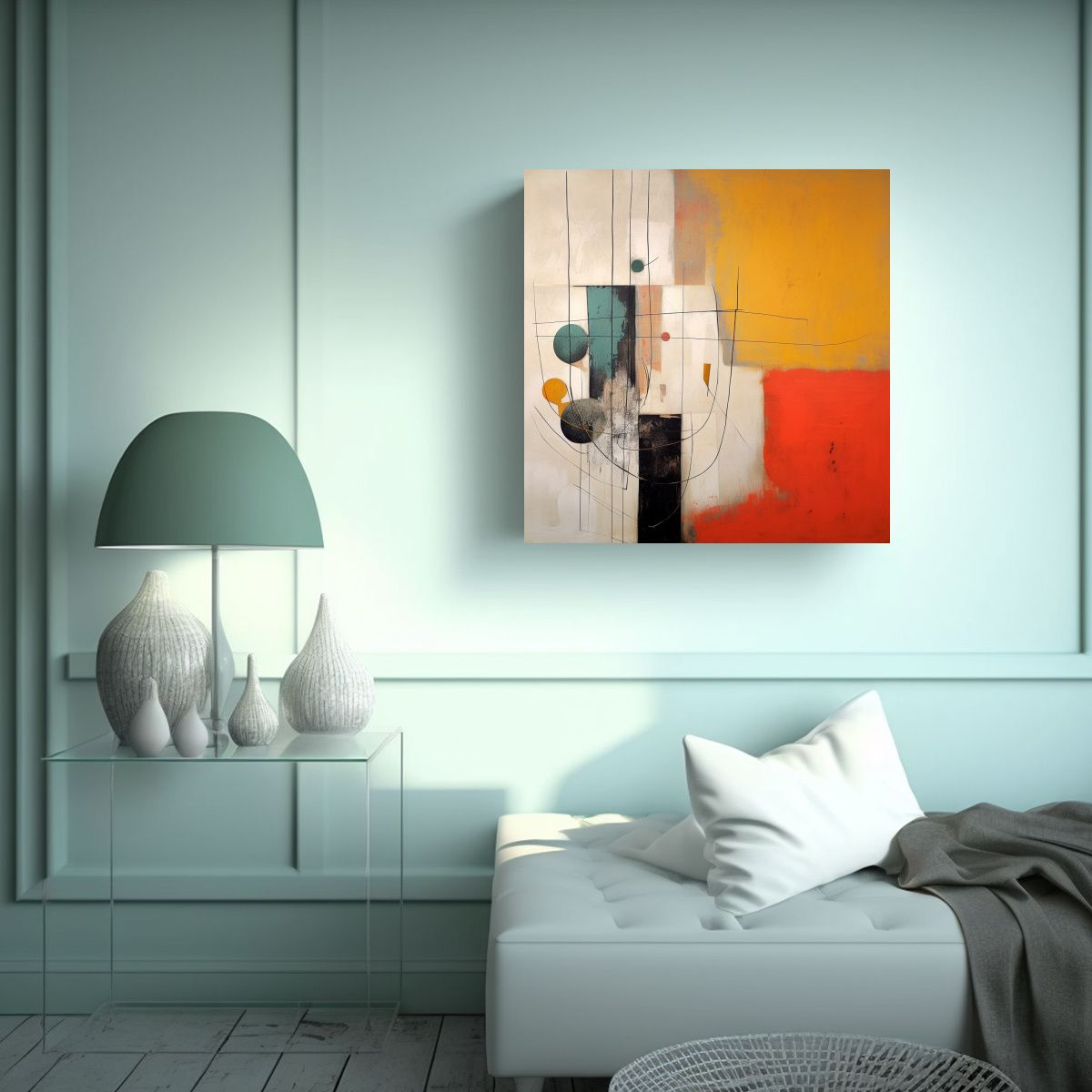 GENERICO - Lienzo Abstracción Symbiosis Arte Moderno 80x80 Cm