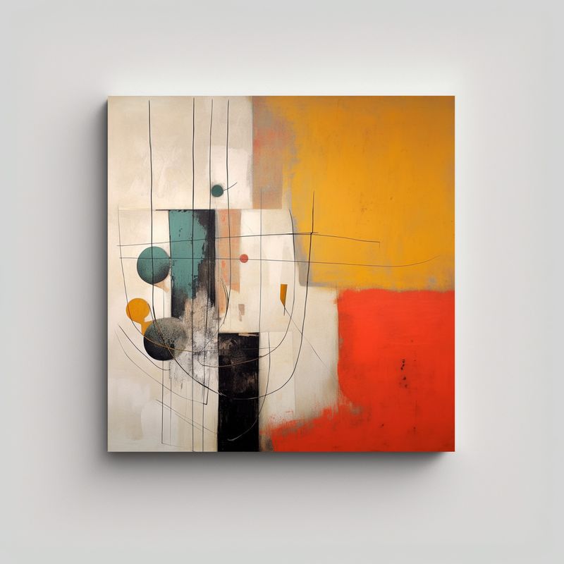 GENERICO - Lienzo Abstracción Symbiosis Arte Moderno 90x90 Cm