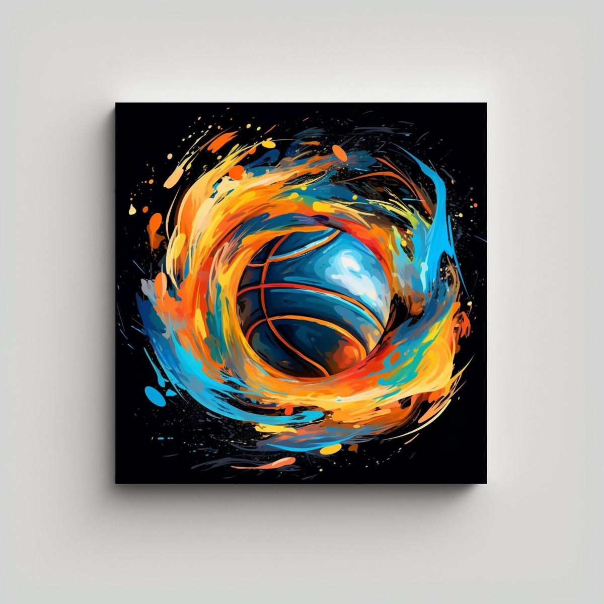 GENERICO - Cuadro Abstracta De Baloncesto Dinámico 70x70 Cm