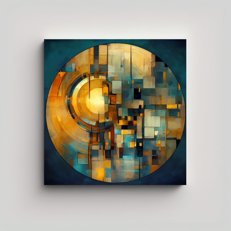 GENERICO - Pintura Digital Abstracta En Lienzo Para 90x90 Cm