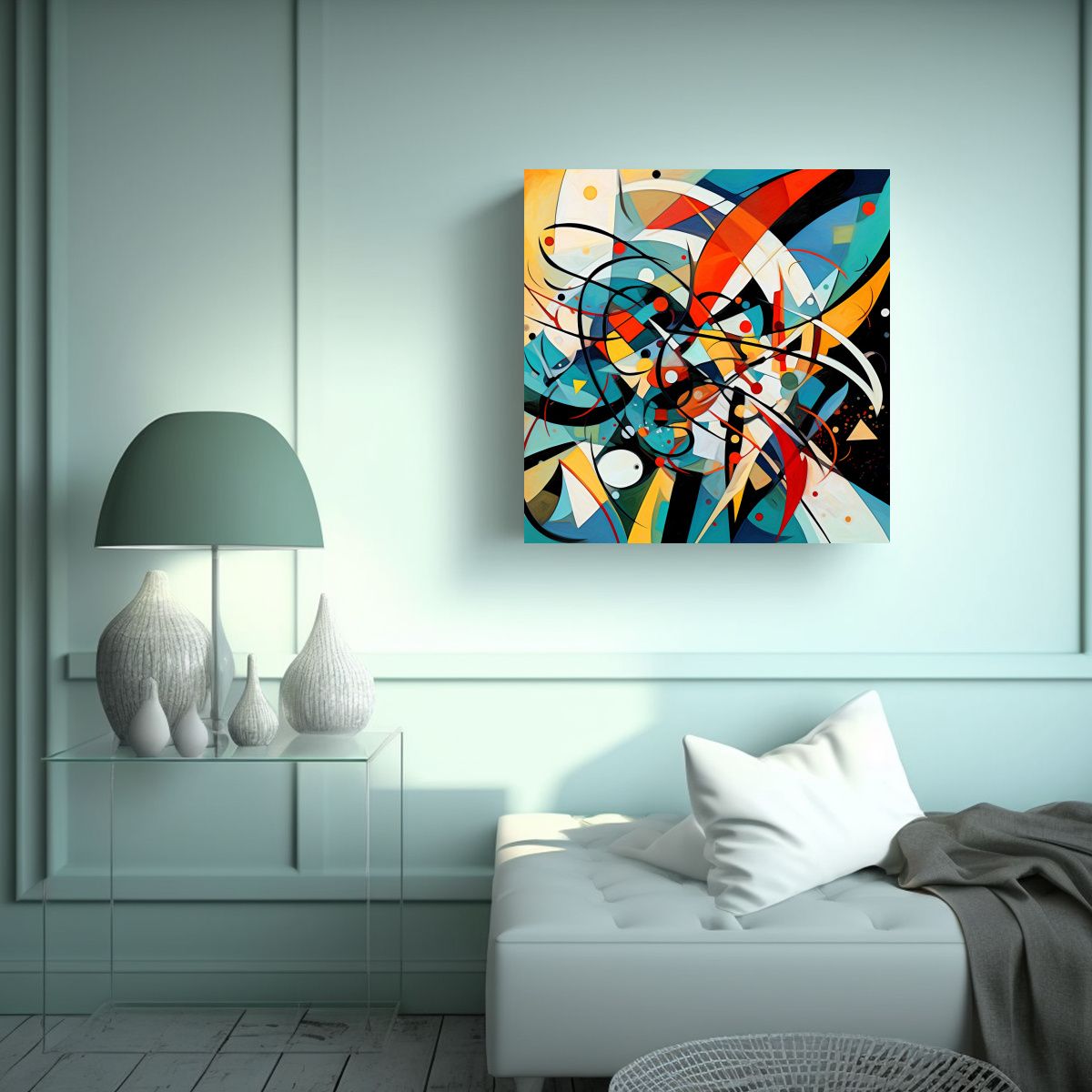 GENERICO - Cuadro Abstracto De Colores Vivos: 60x60 Cm