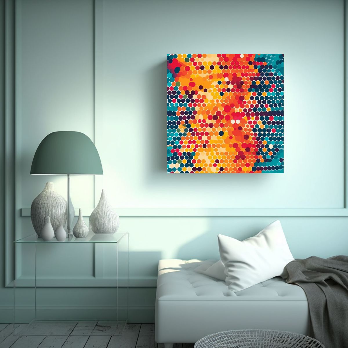 GENERICO - Pinturas Decorativas De Finas Líneas De Canva: 80x80 Cm