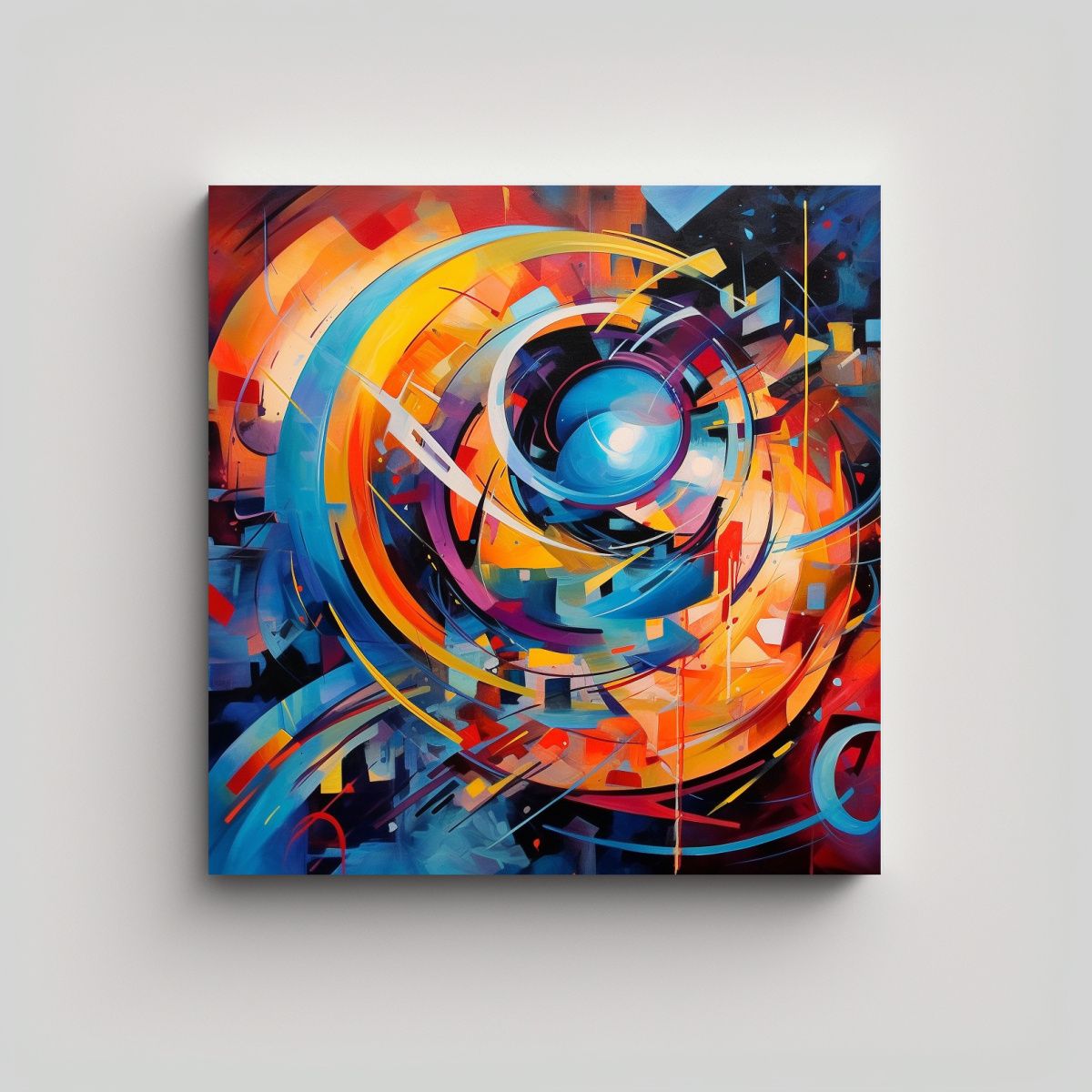 GENERICO - Cuadro Abstracto Forma Armonía Cromática 50x50 Cm