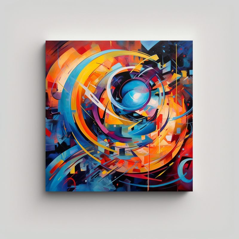 GENERICO - Cuadro Abstracto Forma Armonía Cromática 60x60 Cm