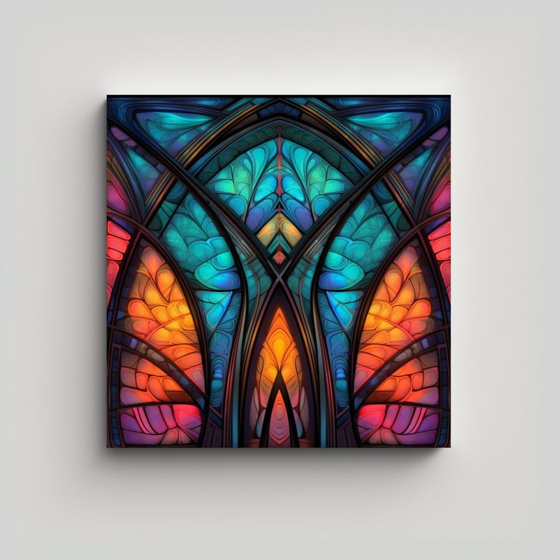 GENERICO - Pintura De Pared Moderna Con Escena Futurista 90x90 Cm