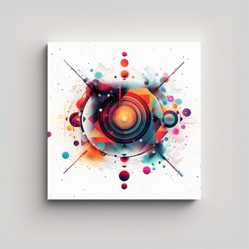 GENERICO - Arte Pared Movimiento Adorno Círculos Blancos 70x70 Cm