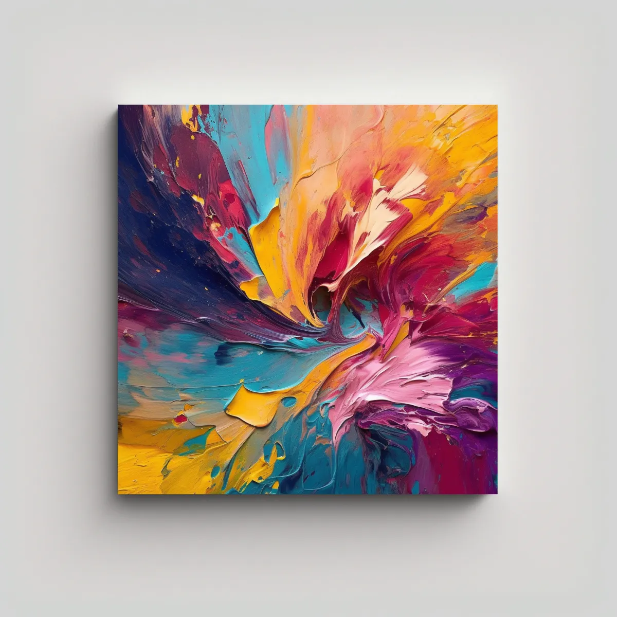 GENERICO - Cuadro De Diseño Abstracto Dinámico Deja Volar 50x50 Cm