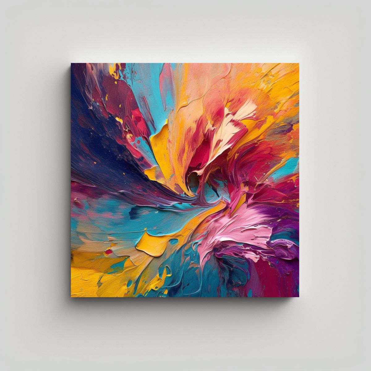 GENERICO - Cuadro De Diseño Abstracto Dinámico Deja Volar 60x60 Cm