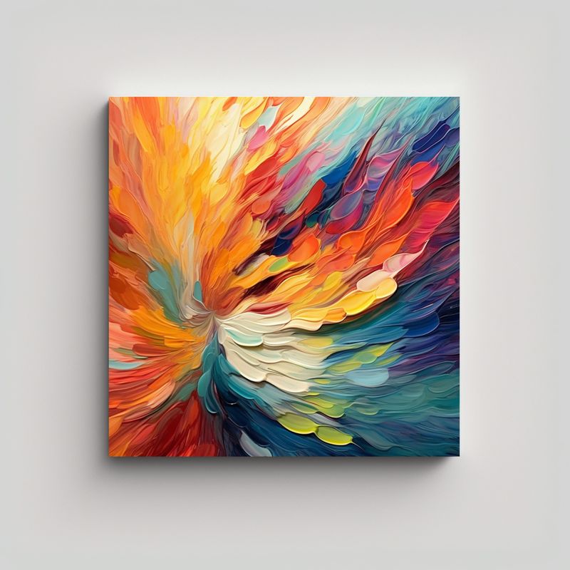 GENERICO - Pintura Abstracta Esculpida Con Impacto Visual 80x80 Cm