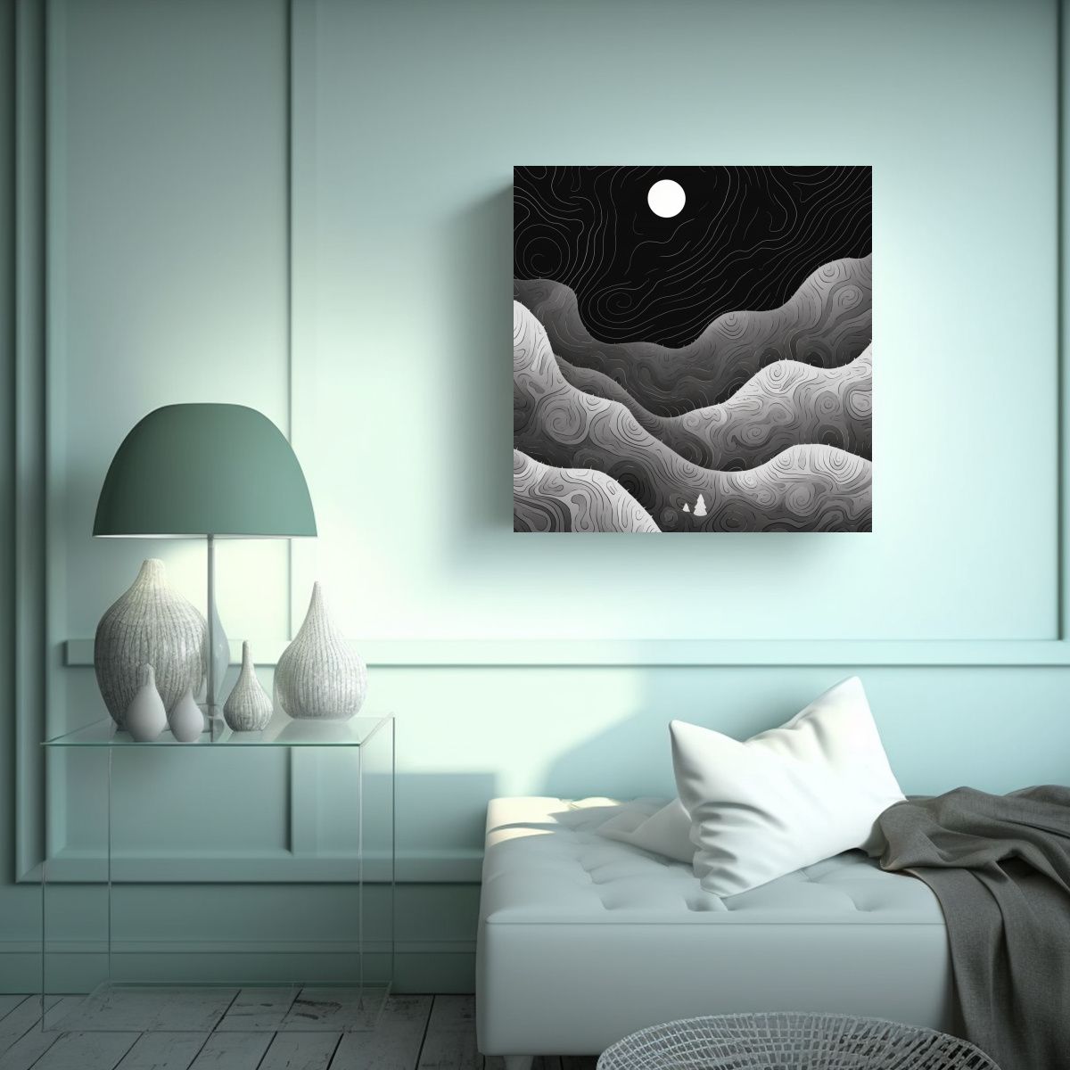 GENERICO - Cuadro Abstracto Para Dormitorio, Decoración 50x50 Cm