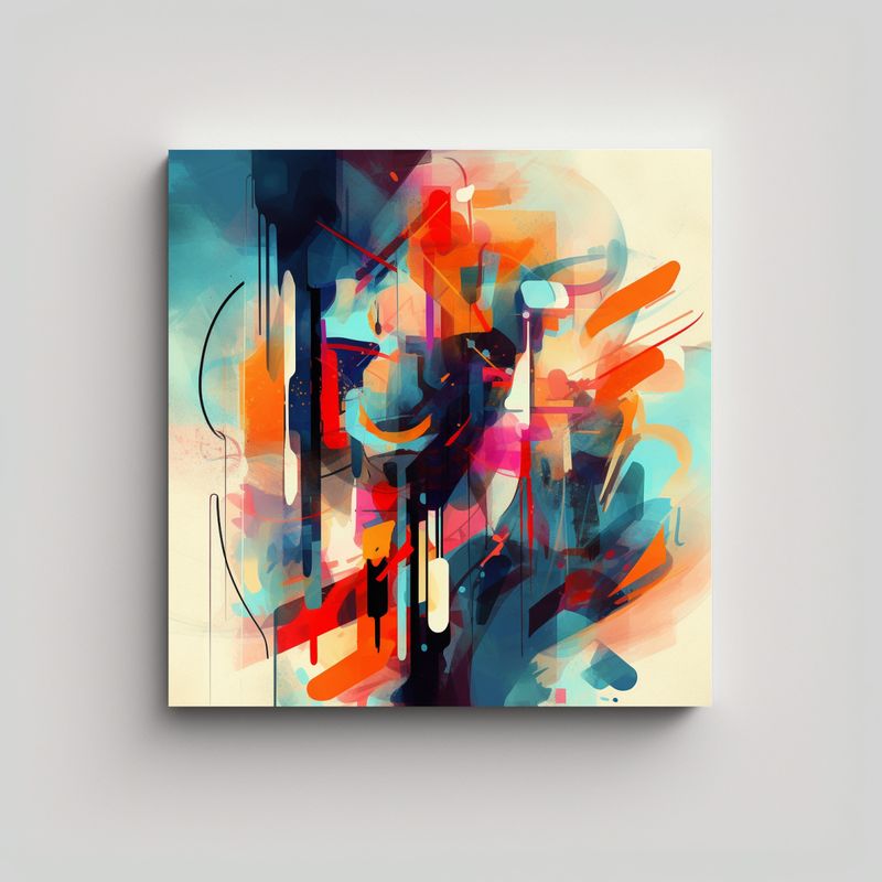 GENERICO - Pinturas Decorativas Abstractas Con Composición 90x90 Cm
