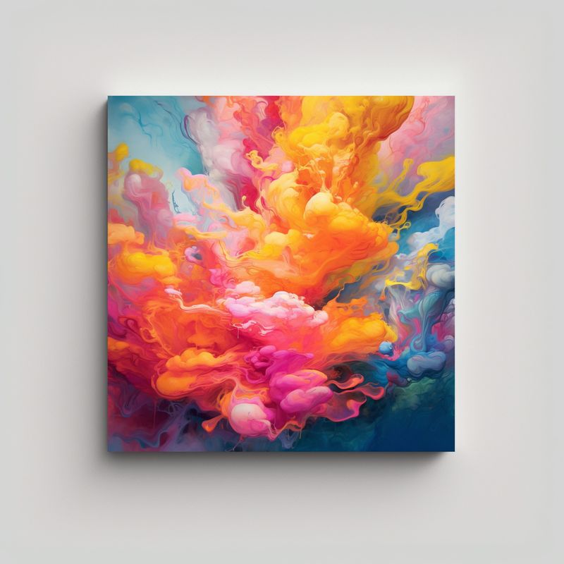 GENERICO - Pintura De Pared Acrílica, Formas Modernas Y 70x70 Cm