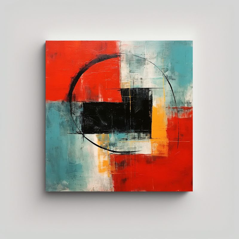 GENERICO - Pintura Abstracta Minimalista En Bastidor De 60x60 Cm