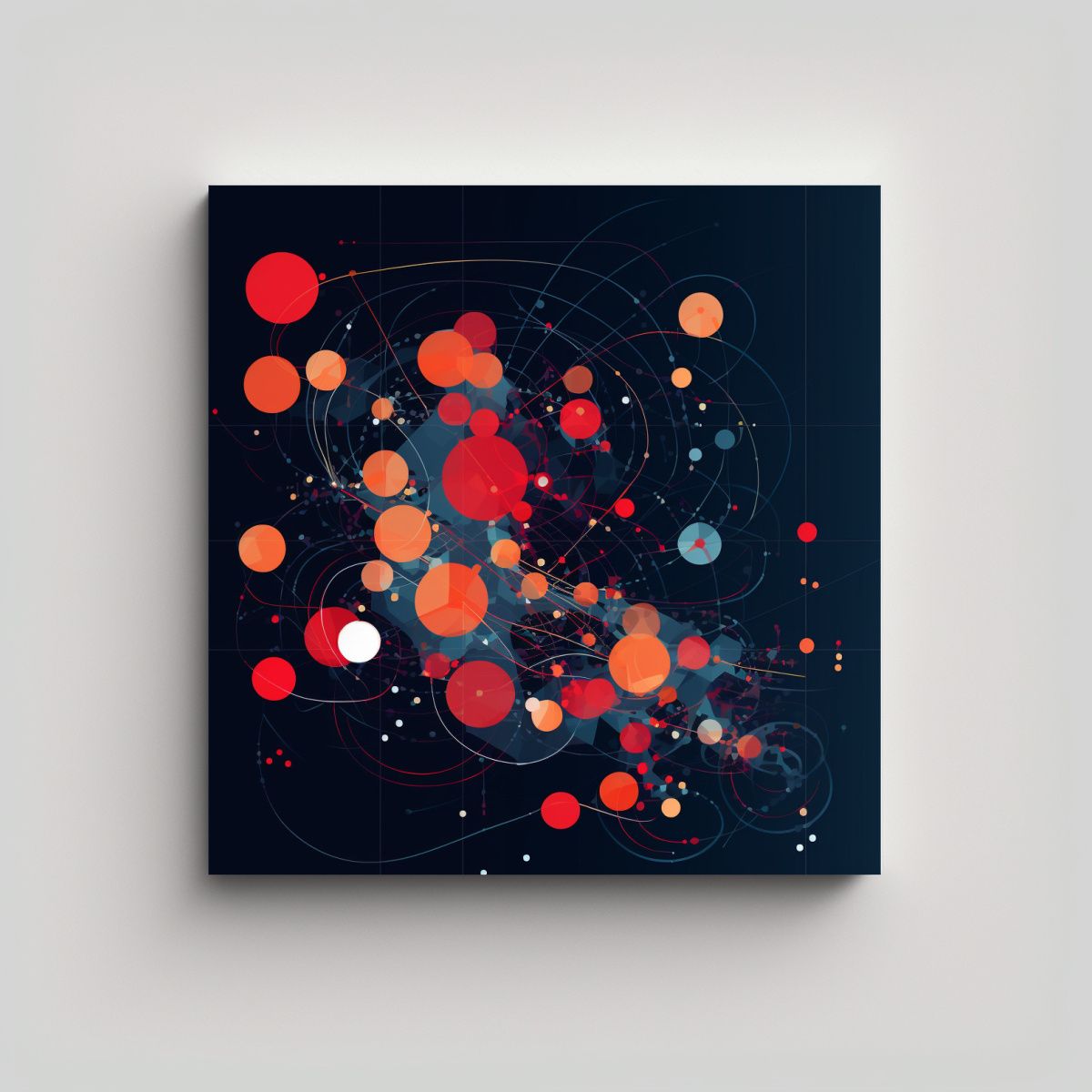 GENERICO - Cuadros Decorativos De Finas Líneas Alegres 60x60 Cm.