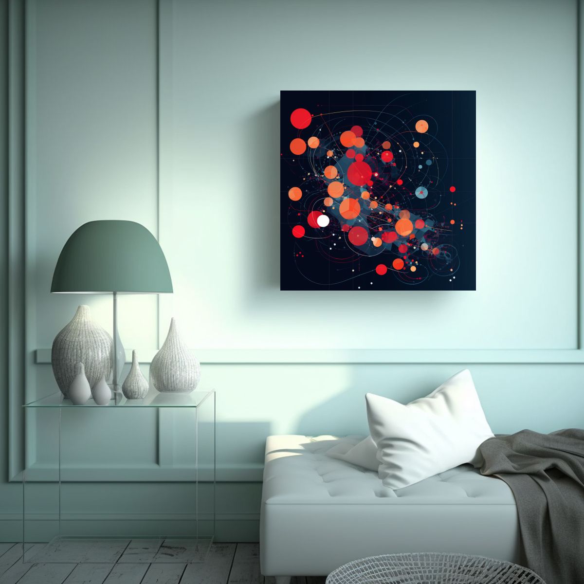 GENERICO - Cuadros Decorativos De Finas Líneas Alegres 70x70 Cm