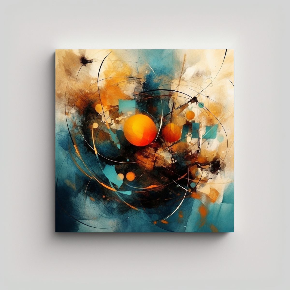 GENERICO - Cuadro De Abstracto Calidez Estilo Nikolaus Kriese 80x80 Cm